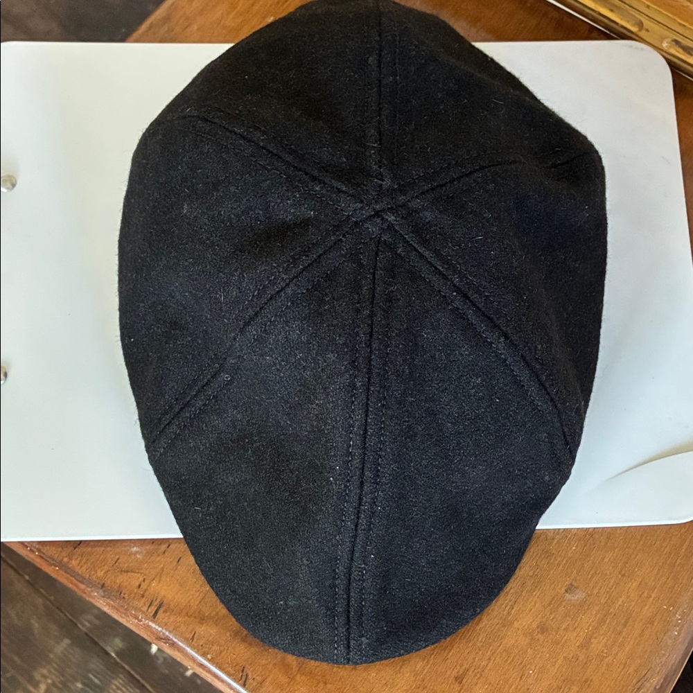 Vintage Woolrich Black Wool Newsboy Cap (M) - Picture 2 of 5